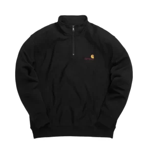 Suéter Carhartt WIP Half Zip American Script Black