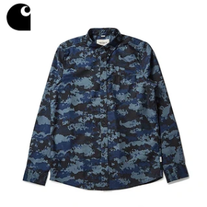 Camisa Carhartt WIP Camo Painted Blue Rinsed
