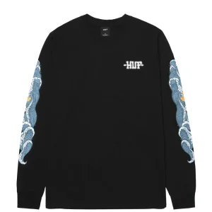 Camiseta L/S Huf Rogue Wave Black