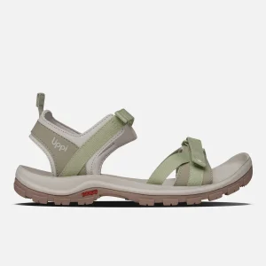 Sandalia Mujer Go Out Verde / Crema Lippi