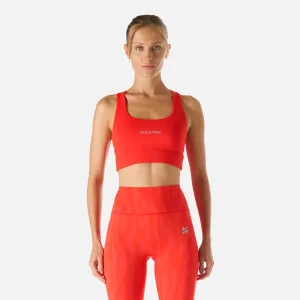 Peto Mujer Built To Move Light Support Bra Rojo Anaranjado Vulcano