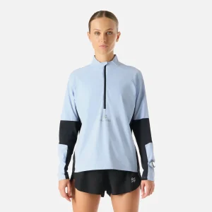 Polerón Mujer Built To Move Pro 1/4 Zip Midlayer Celeste Vulcano