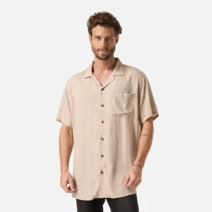 Camisa Hombre Linaje Print Taupe Haka Honu