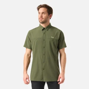 Camisa Hombre Wallace Short Sleeve Q-Dry Shirt Verde Musgo Lippi