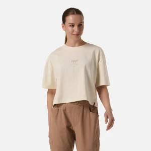 Polera Mujer Boulder Crop T-Shirt Crema Lippi