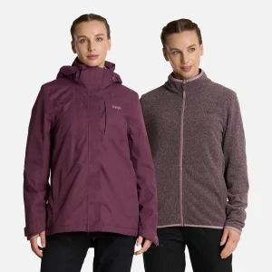 Chaqueta Mujer Tres Cruces Fusion-3 Hoody Jacket Vino Lippi
