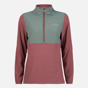 Poleron Mujer Del Sur 1/4 Zip Sin Capucha  Palo Rosa Haka Honu