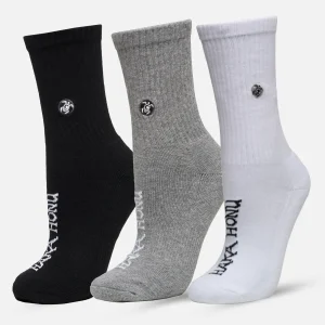 Calcetín Unisex Las Tres Puntas Pack Medio Negro / Gris / Blanco Haka Honu